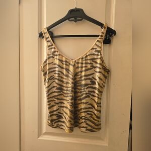 Y2k tiger print tank top sz M